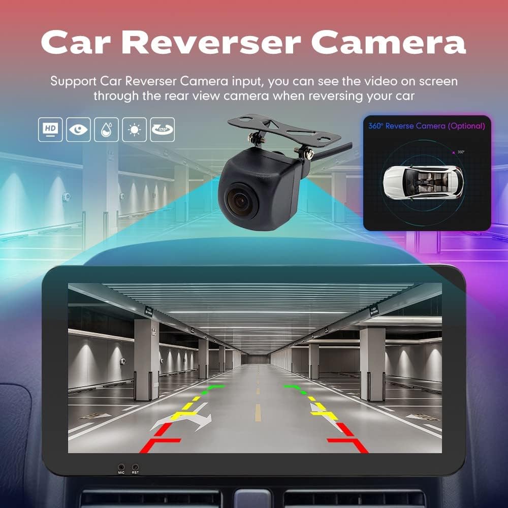 Kunfine Car CarPlay Android Auto Navigation Stereo GPS Radio Camera Display 10.33" QLED Touchscreen Headunit Tablet Media Player for Peugeot 301 2013-2022, if Applicable Octa Core 6G+128G Gloss Black