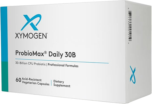 XYMOGEN ProbioMax Daily 30B - Vegetarian, Dairy & Gluten Free Probiotics for Digestive Health - Women's & Men's Probiotic Nutritional Supplements - Formerly ProbioMax Daily DF (60 Capsules)
