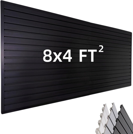 Slat Wall Paneling Garage Wall Organizer, Black Slatwall Panels 4x8 ft Garage Tool Organizer Wall Mount Garage Slat Wall Storage Systems, Slat Board PVC Wall Panels Garage Storage Organization Product