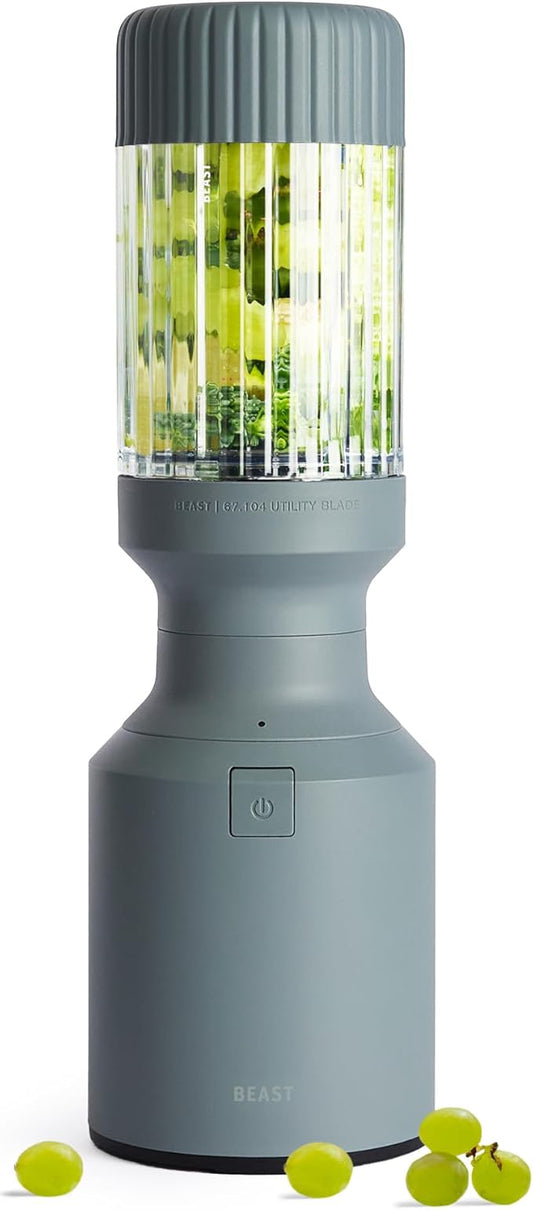 Beast Mighty 850 | Premium Compact Personal Blender | Smoothies, Shakes, Dressings, Sauces, Desserts, Dips | Blends Ice and Frozen Fruit | Includes Extra Lids and Straws | 850W (Mist)