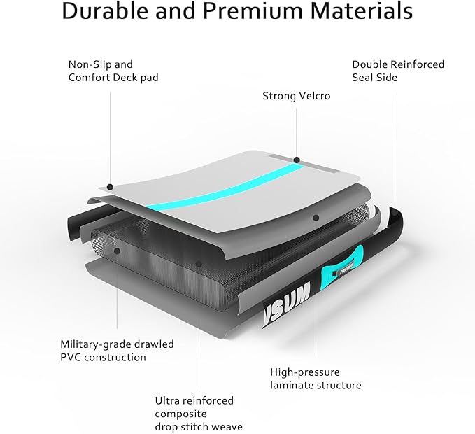 AWSUM Inflatable Air Gymnastics Mat 10ft/13ft/16ft/20ft/23ft Training mat 4/8 inches Thick tumbling mat with Electric Pump for Home/Gym/Outdoor