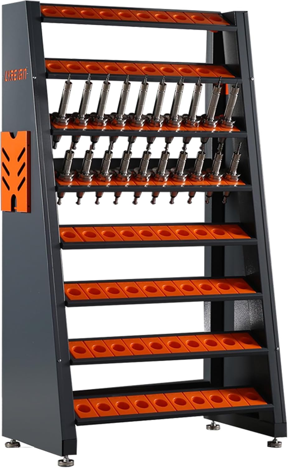 8-Row Large Capacity CNC Tool Holder Rack for Warehouses & Machining Centers, Suitable for all BT/CAT HSK Series