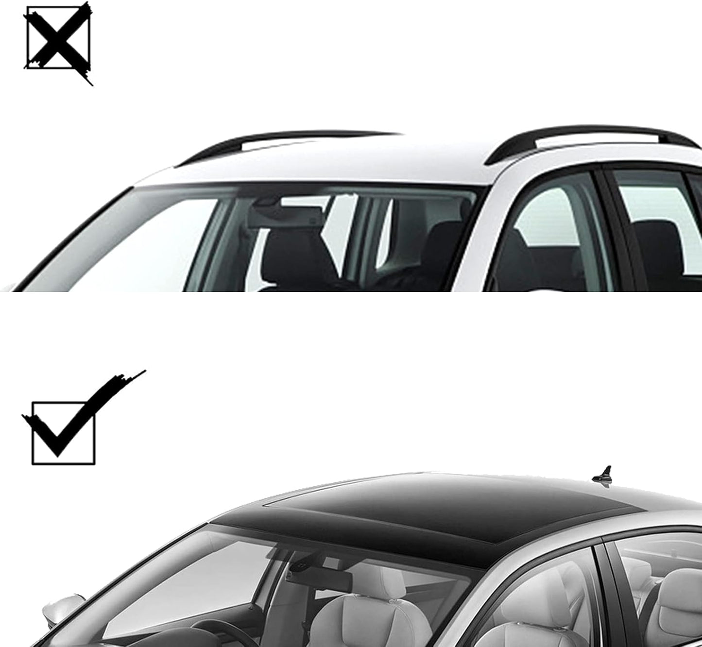 50" Universal Rooftop Crossbars,Adjustable Locking Luggage Crossbars Compatible for Car Pickups Without Any Types of Side Rails