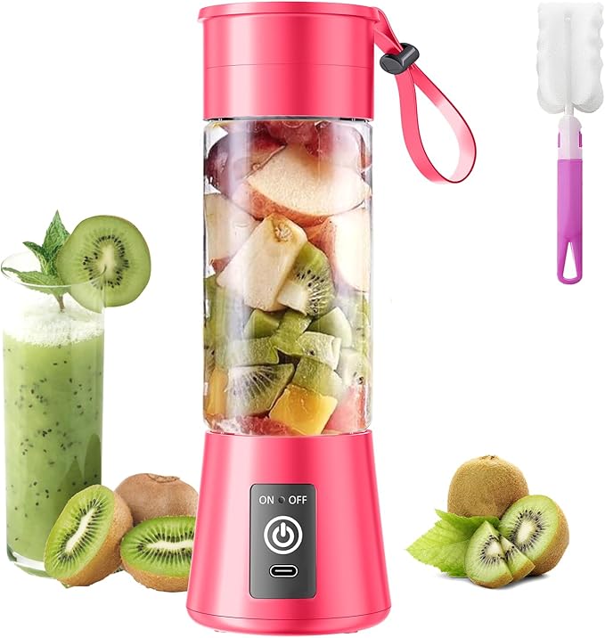 Personal Blender for Shakes and Smoothies - 2025 New Upgrade Cordless Portable Blender USB-C Rechargeable, 380Ml BAP Free Juice Cup, 6 Blades Freshly Squeezed for Picnic/Sprots, 20000Rpm/Min Speed