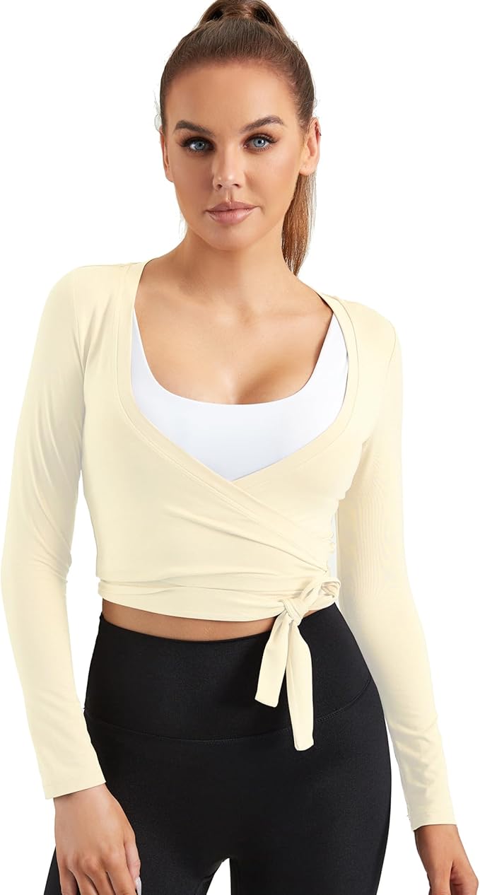 Women Tie Front Shrug Long Sleeve Bolero Cardigan Lightweight Casual Tops