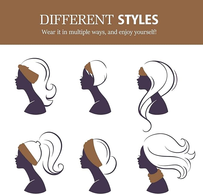 GILI 2 Pack Wide Headbands for Women Boho African Knotted Non Slip Fashion Hair Bands Yoga Running Sports Workout Gym Head Wraps Elastic Soft Cotton Cloth Turbans Bandana for Girls (Brown,Red)