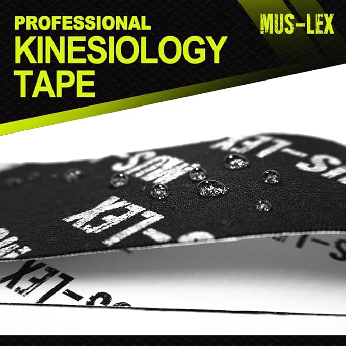 Kinesiology Tape – Waterproof Sports Tape for Pain Relief & Muscle Support | Strong Adhesive, Breathable, Latex-Free, 2in x 16ft Roll | Athletic & Recovery Tape for Knee, Shoulder, Back