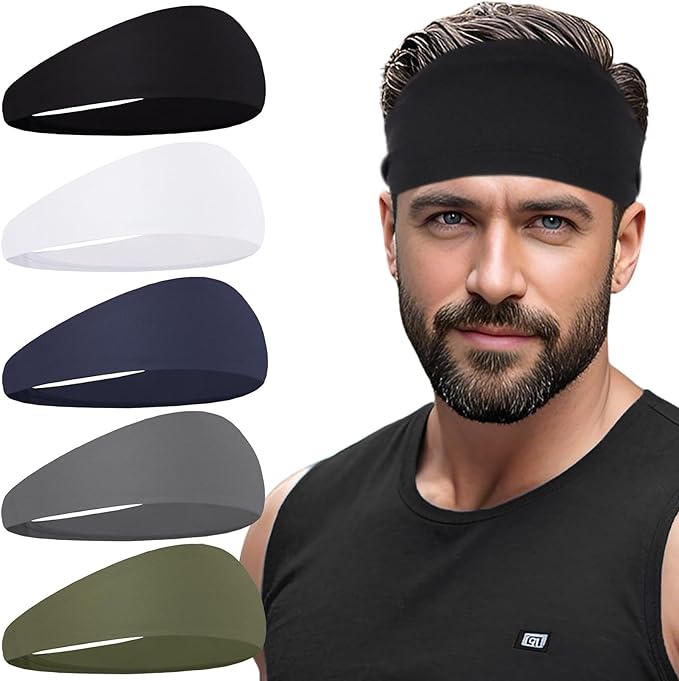 Sports Headbands for Men,Mens Running Headband Moisture Wicking Workout Headband,Running,Cycling,Basketball,Yoga,Football,Unisex