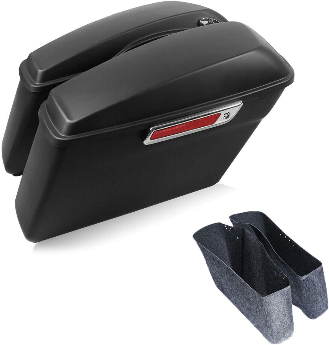 Green-L Matte Black Hard Saddlebags Fit for Harley Touring Road King Street Glide Electra Ultra 2014-2024