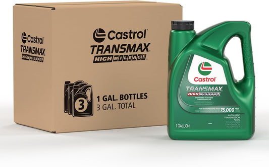Castrol Transmax High Mileage Automatic Transmission Fluid, 1 Gallon (Pack of 3)