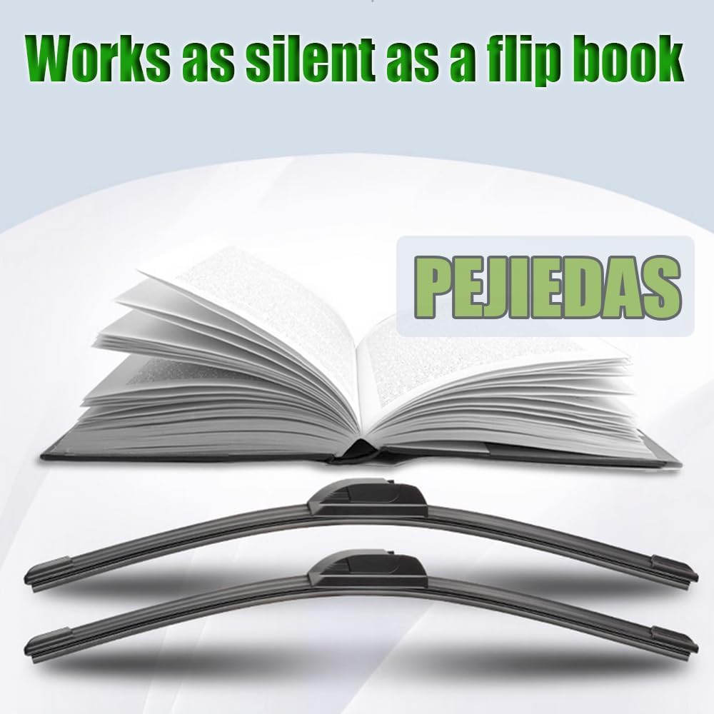 3 Wiper Blades, Front Wiper + Rear Wiper Blades for Jeep Wrangler 2007-2017 (15 inch + 15 inch + 13 inch) OE Original Style