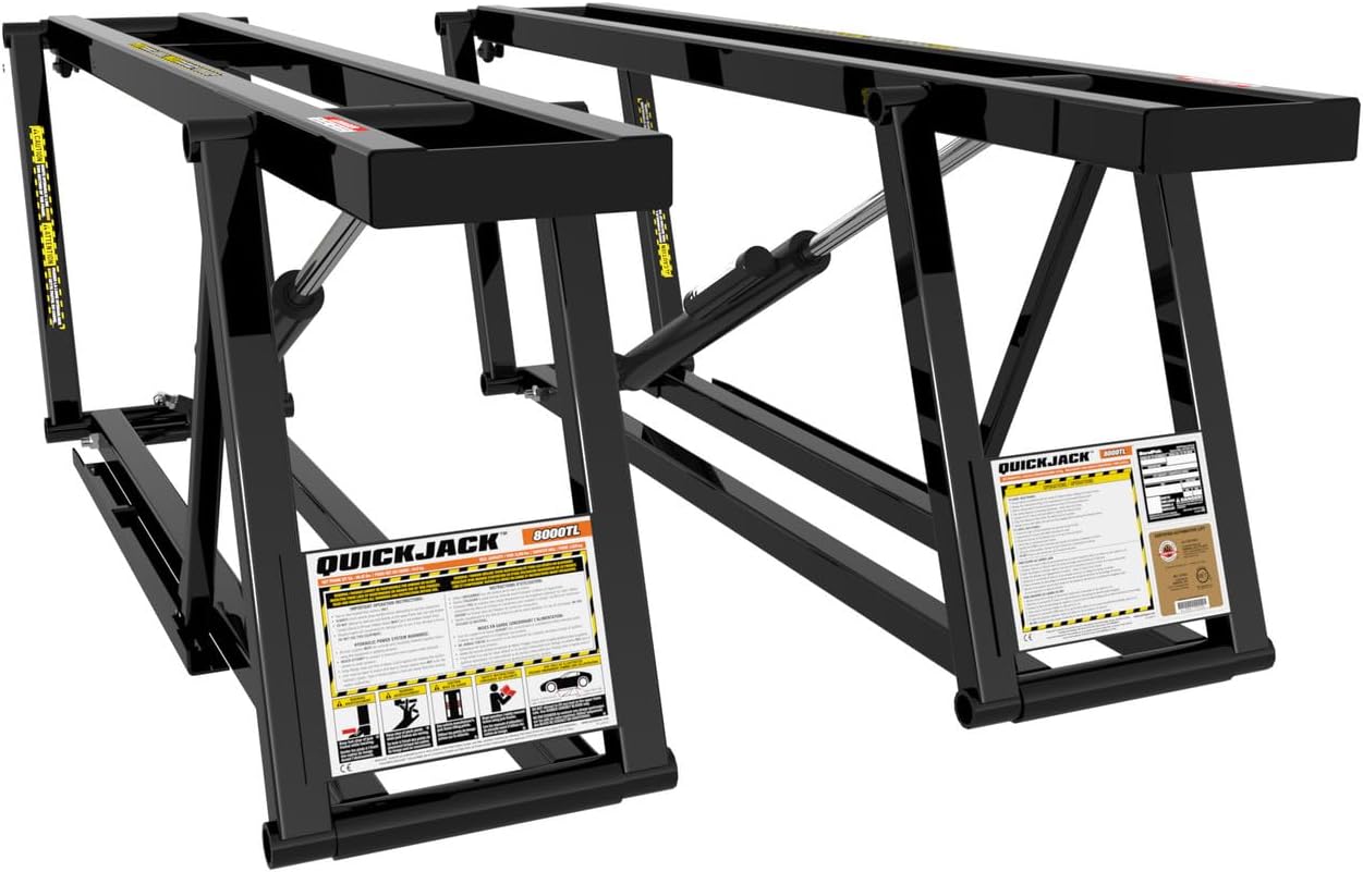 QuickJack 8000TL Portable Car Lift with 8,000lb Capacity, with 110V Power Unit, Safe & Portable Design Garage Lift for Home, Garage, Shop, or Mechanic Auto Repair