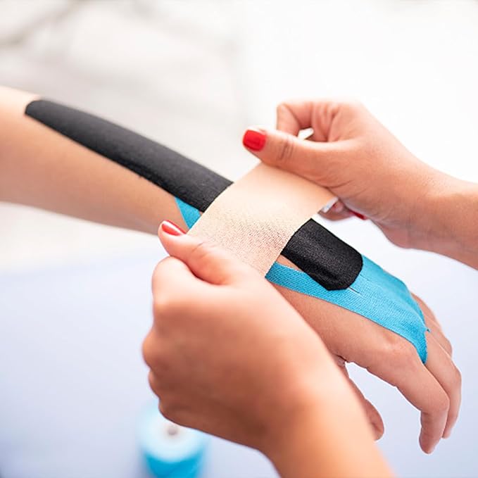 Kinesiology Tape, 3 Rolls Elastic Sports Athletic Tape, Sports Waterproof Tape for Support Muscle Joint Knee, Kinesiology Tape for Knees, 2 Inch×16.4 FT, 3 Colors