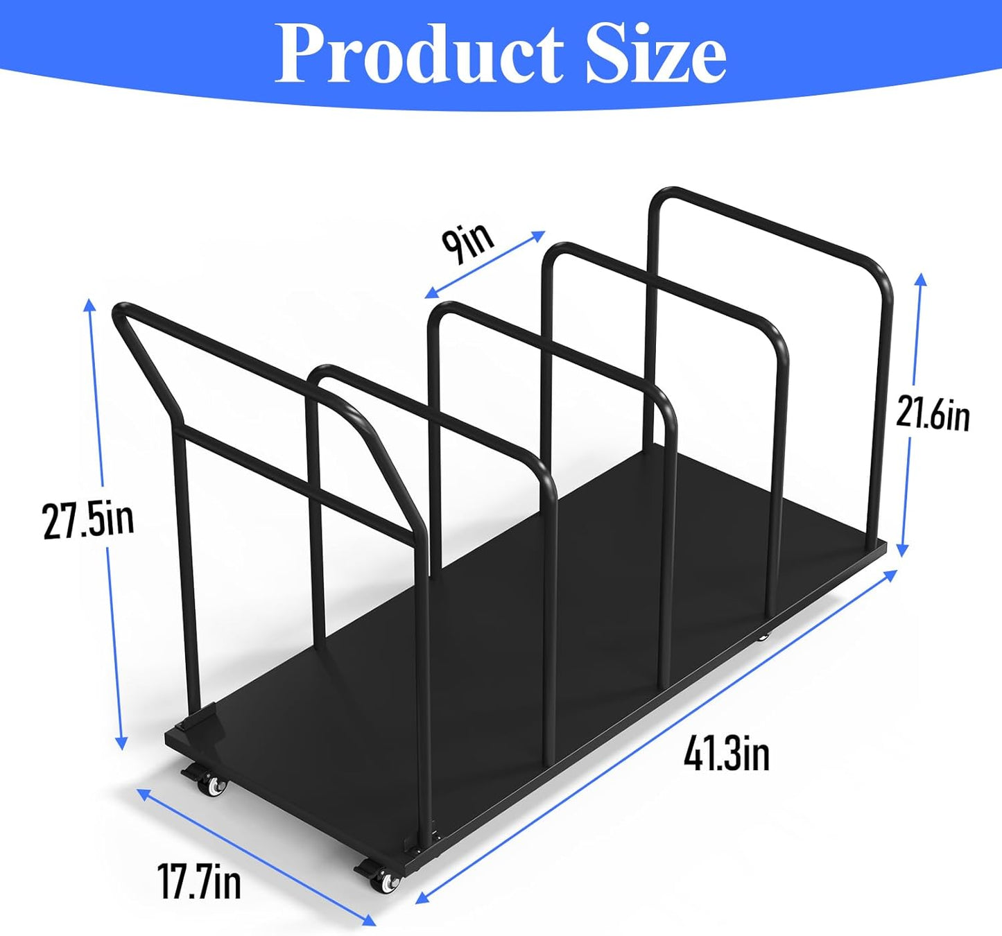 Carton Stand, Carton Storage Rack, Metal Cardboard Box Organizer with Wheels, Heavy Duty Carton Organizer Rack, Cardboard Carton Cart Stand for Home Warehouse (500LBS)