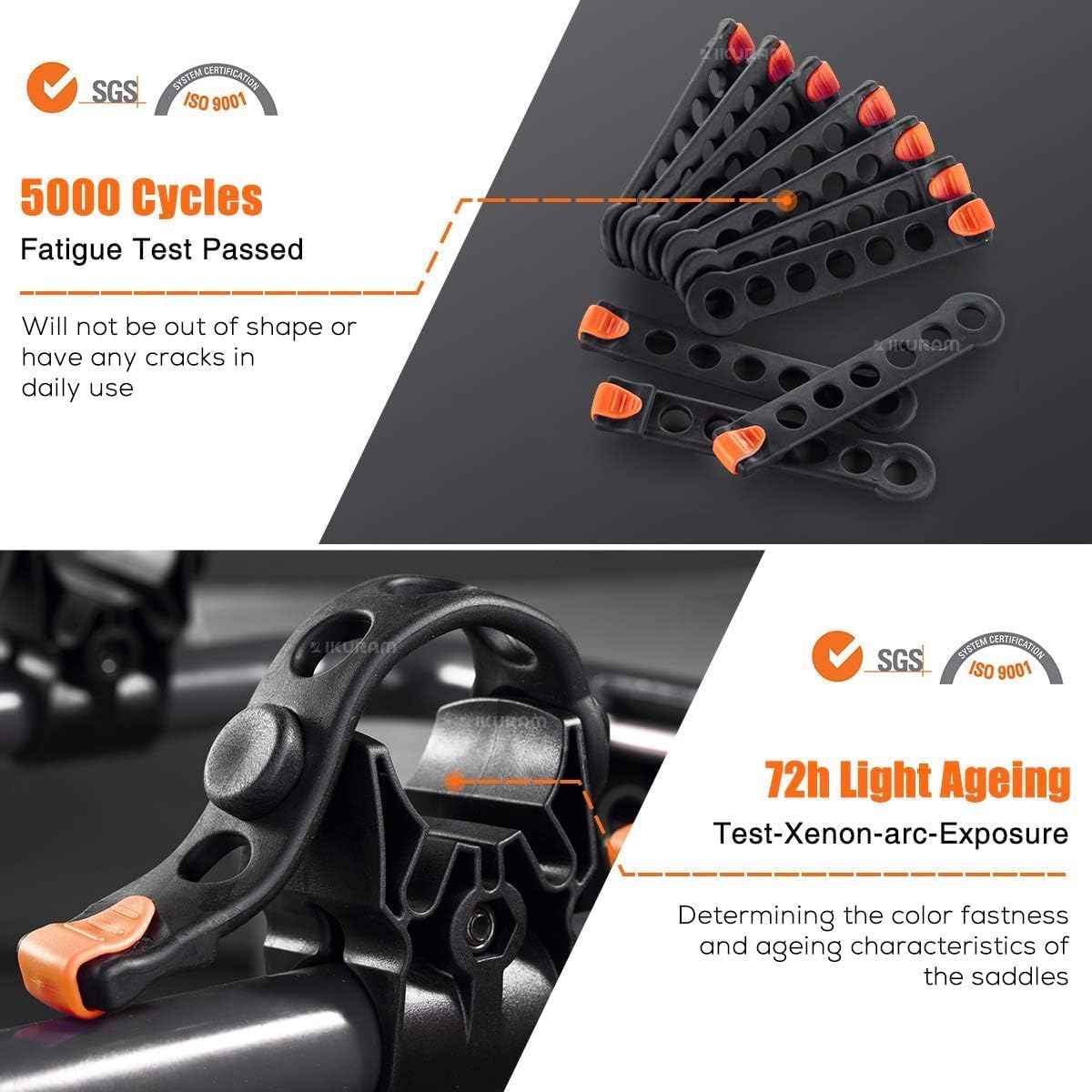 2 Bike Rack Bicycle Carrier Racks Hitch Mount Double Foldable Rack for Cars Truck SUV Fits 2" Receiver, Tie Down Strap, Anti-Rattle Hitch Tightener & Locking Hitch Pin