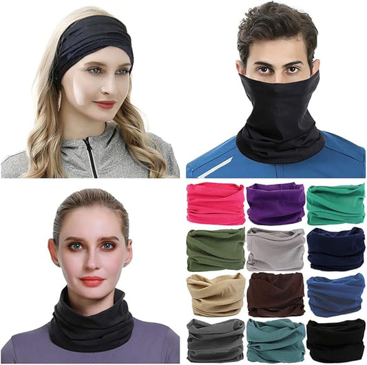 Headband Neck Gaiter Head Wrap Headwear Face Mask Magic Scarf Bandana for Men and Women