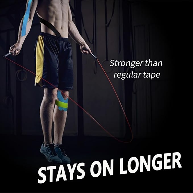 Pro Synthetic Kinesiology Tape Waterproof Athletic Tape [3 Rolls] 2inch x Long Roll 16ft Free Cut Tape for Ankle Wrists Knees Elastic Swimming Sports Activities Tapes（Flesh)