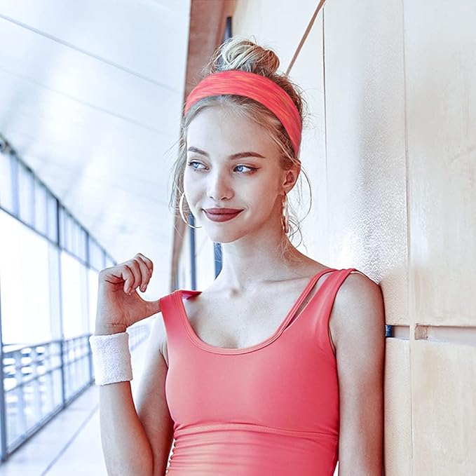 Women's Workout Headbands Non Slip Sport Sweatbands Yoga Hairbands for Travel Fitness Athletic Elastic Moisture Wicking for Girls