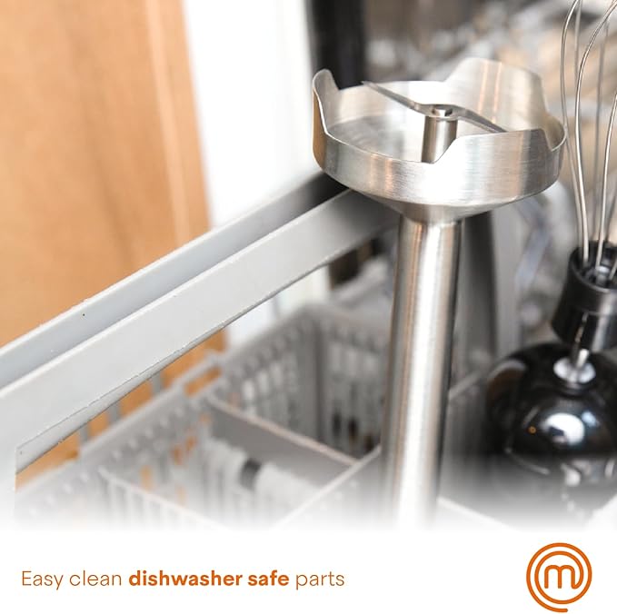 MasterChef Immersion Blender Handheld, Stainless Steel Hand Held Blending Stick Emulsifier, Puree Blender for Making Baby Food, Soup, Sauces etc, Powerful 400W Motor with Variable Speed Control