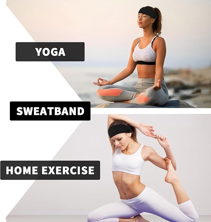 Sports Headbands for Women, Moisture Wicking Workout Headband, Stylish Comfortable and Stretchy Non Slip Headband, Sports, Yoga, Running Essentials for Women, Sweat Absorption and Quick Drying