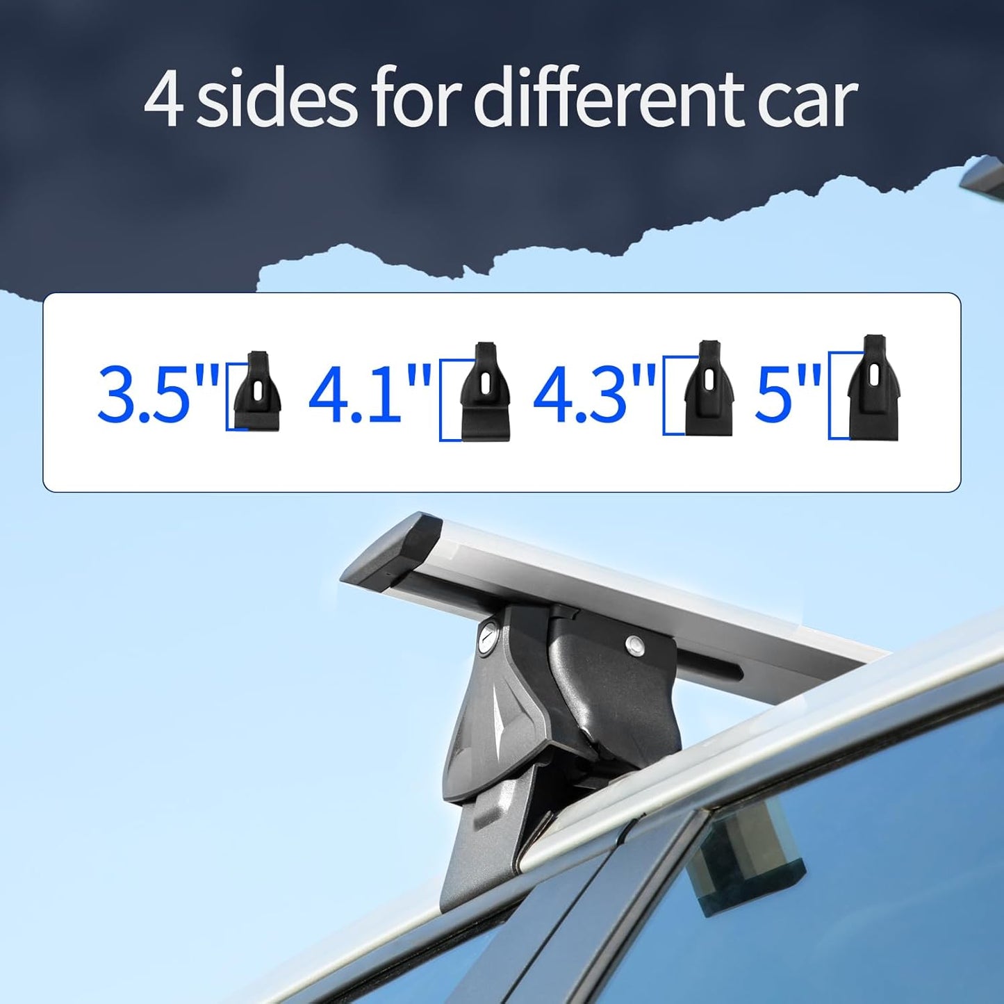 Universal 55" Roof Rack Cross Bars, Adjustable Car Top Roof Rack,Aluminum Locking Crossbars Fit for Car SUV Without Any Types of Side Rails