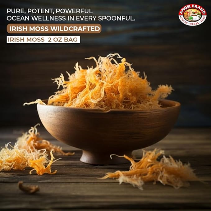 Angel Brand Irish Sea Moss 2 oz Pouch, Pack of 4 - Nutrient-Rich Sea Vegetable Harvested from Clean Ocean Waters - Irish Sea Moss for Smoothies & Soups