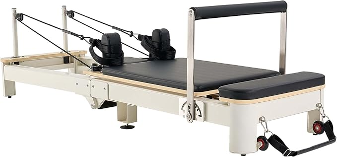 VEVOR Pilates Reformer Machine, Pilates Workout Equipment for Home Gym Studio Use, Pilates Bed with Dual Resistance- Spring & Cord, Reformer Set, Up to 400 LBS