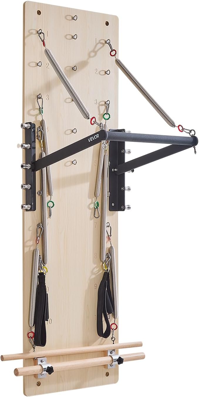 VEVOR Pilates Reformer Machine, Pilates Workout Equipment for Home Gym Studio Use, Pilates Bed with Dual Resistance- Spring & Cord, Reformer Set, Up to 400 LBS