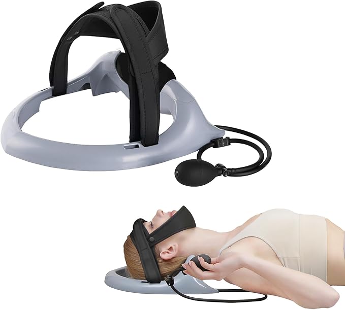 ECOGUN Posture Neck Exercising Cervical Spine Hydrator Pump, Relief for Stiffness, Relieves Neck Pain, Neck Curve Restorer Gray