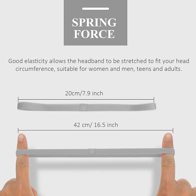 Sumind 4 Pieces Thick Non-Slip Elastic Sport Men Thin Headbands Football Hair Headbands for Women