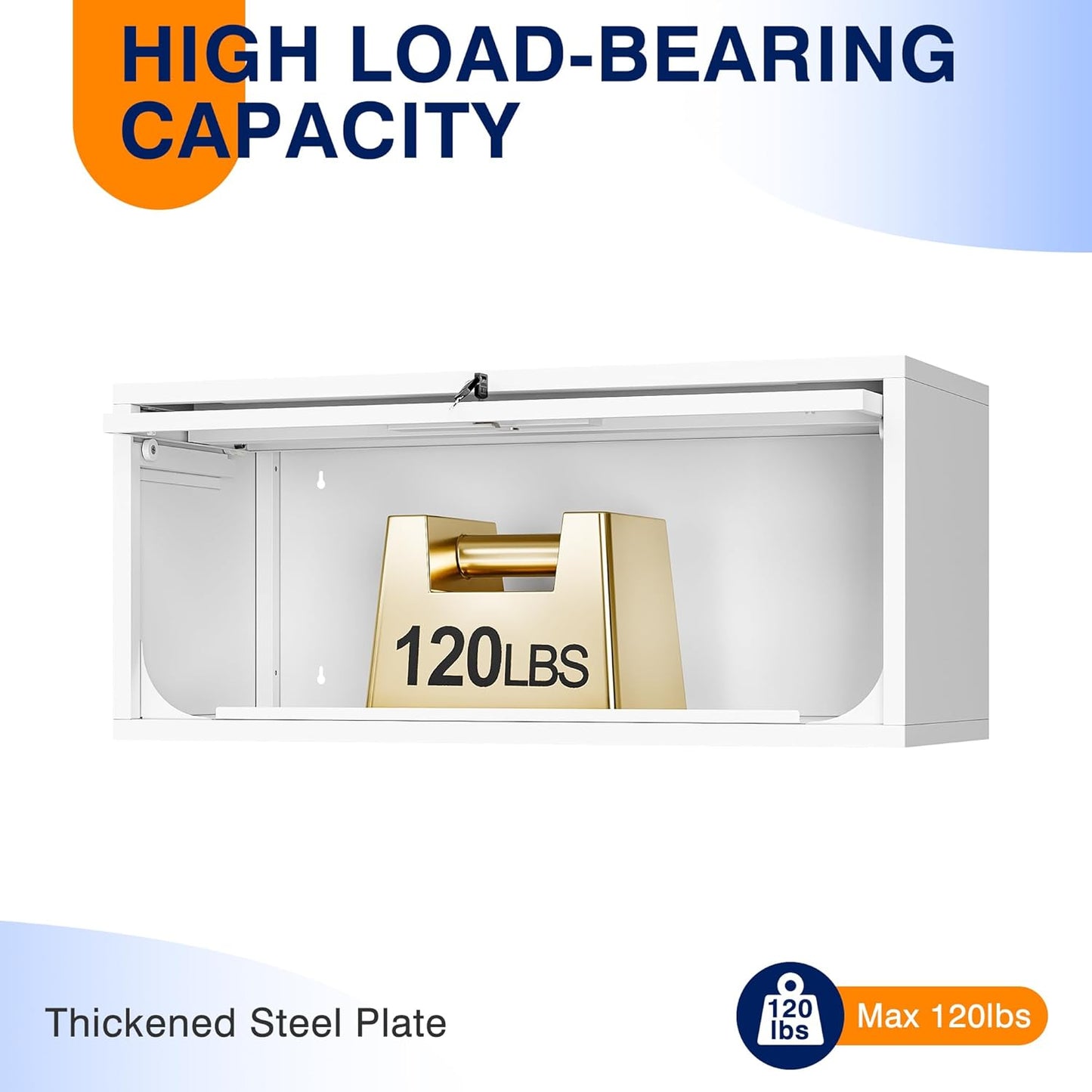 Yizosh Metal Wall Cabinet with Doors, Wall Mounted Storage Cabinet - Floating Tool Cabinet for Kitchen, Basement, Warehouse (White, 13.7" H)