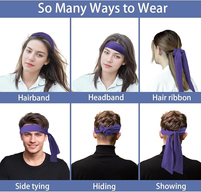Sport Tie Headbands Tennis Head Tie for Men Women Sports Fans Ninja Soccer Basketball Teams Head Ties Halloween