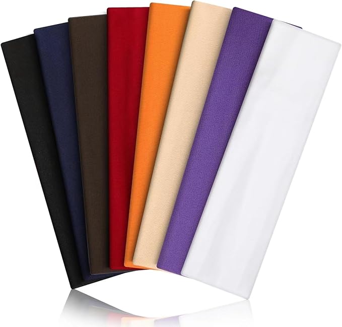 8PCS Summer-Exclusive Non Slip Sports Elastic Soft Running Fashion Headbands Absorb Sweat for Women & Men Working Out, Travel