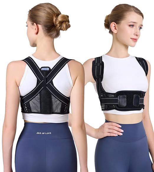 Posture Corrector for Men, and Women, Best suit for Slim body type, Comfortable Upper and Back Brace, Adjustable Back Straightener Support for Back, Shoulder and Neck, Breathable Back Brace, Spine Pain Relief (Medium)