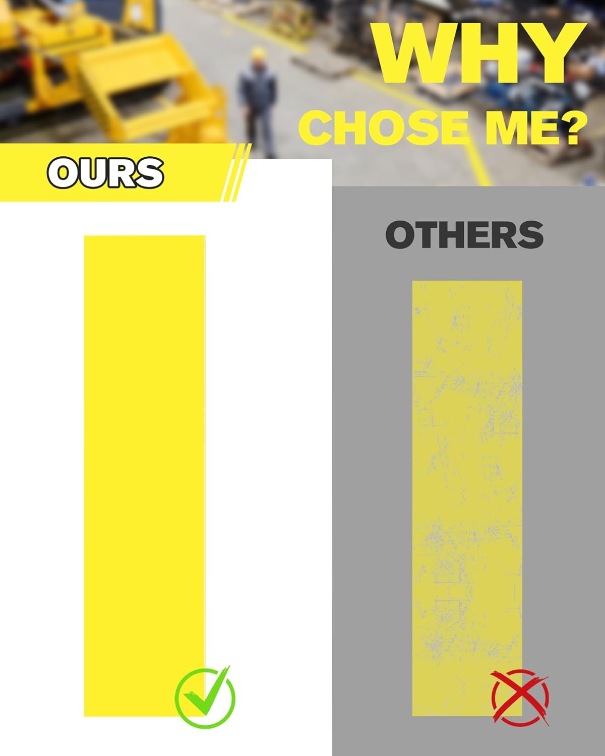 Floor Marking Tape,2 in x 108 FT Strong Adhesive Caution Tape,High Durability Warning Safety Tape for Indoor/Outdoor - Warehouses,Factories,Parking Lots,Retail Locations,Yellow,1 Roll