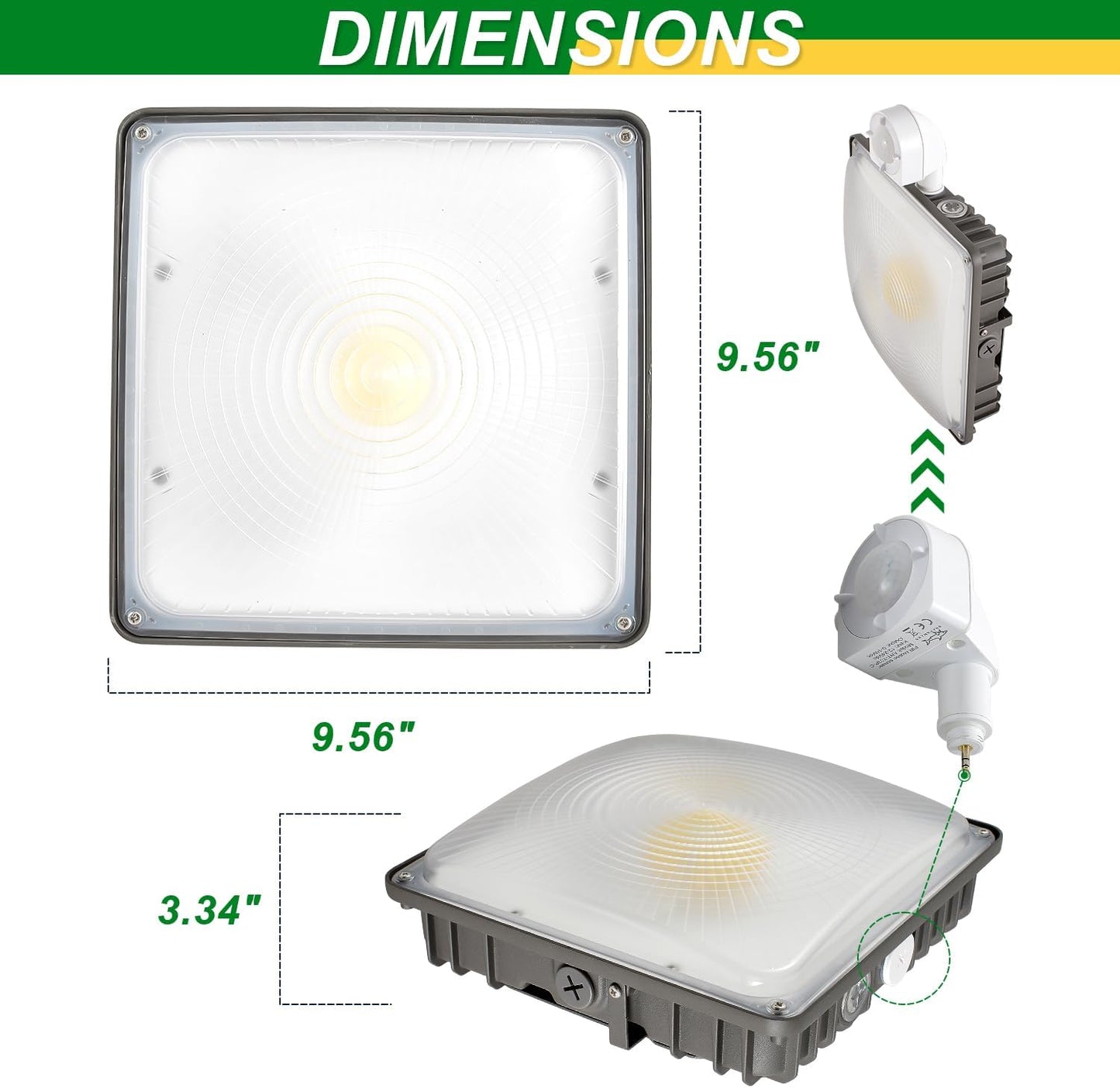 70W/45W/30W Power Selectable LED Canopy Garage Light with 3CCT (3500K/4000K/5000K), LED Parking Garage Lights 90-277V IP65 Commercial Residential Lights DLC (30W/45W/70W Power Selectable -1 PACK)