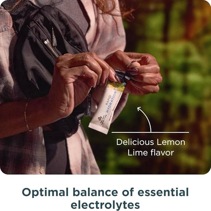 Ancient Nutrition Rapid Hydration Powder, Lemon Lime, Electrolytes from Natural Sea Salts and Red Marine Algae, Supports Rapid Body Hydration and Cellular Health, 15 Servings