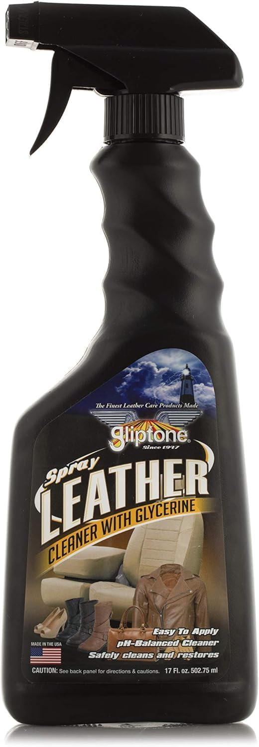Spray Leather Cleaner with Glycerine Spray, pH Balanced, Safely Cleans and Restores, 17 fl oz