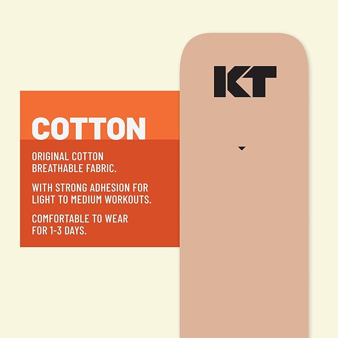 KT Tape, Original Cotton, Elastic Kinesiology Athletic Tape, 125’ Uncut Roll