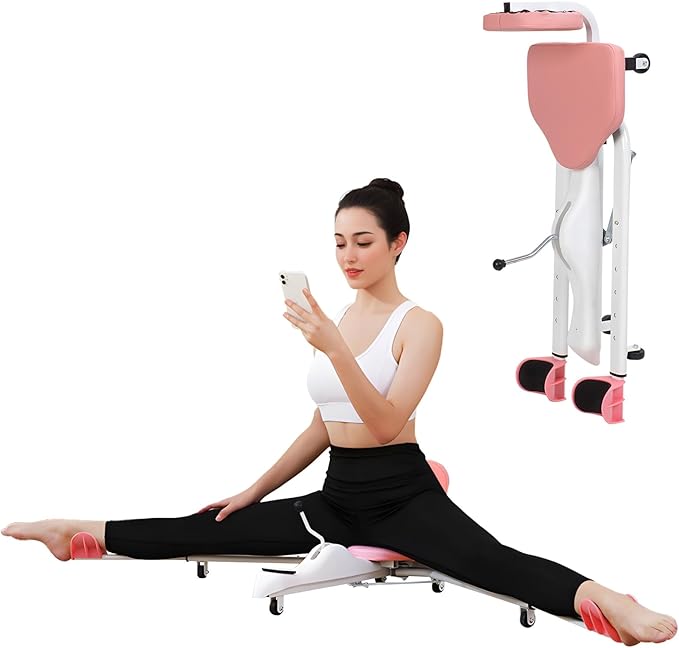 Split Machine for Flexibility, Leg Stretcher Stretching Equipment, Split Stretcher Machine, Splits Trainer, 300lbs Weight Capacity, Yoga Ballet Dance and Gymnastics Training Equipment Pink2