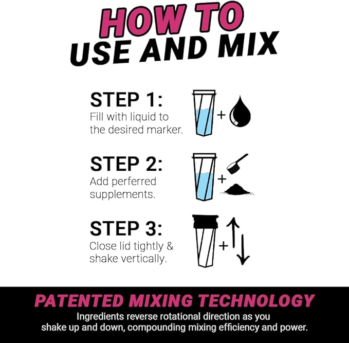 HELIMIX 2.0 Vortex Blender Shaker Bottle Holds upto 28oz | No Blending Ball or Whisk | USA Made | Portable Pre Workout Whey Protein Drink Shaker Cup | Mixes Cocktails Smoothies Shakes | Top Rack Safe