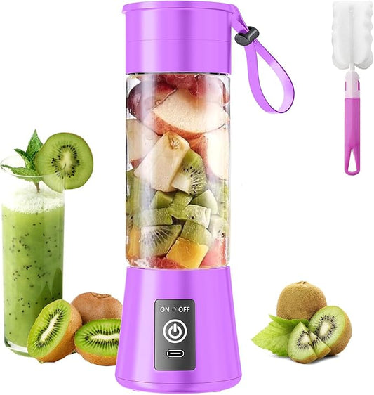 Personal Blender for Shakes and Smoothies - 2025 New Upgrade Cordless Portable Blender USB-C Rechargeable, 380Ml BAP Free Juice Cup, 6 Blades Freshly Squeezed for Picnic/Sprots, 20000Rpm/Min Speed