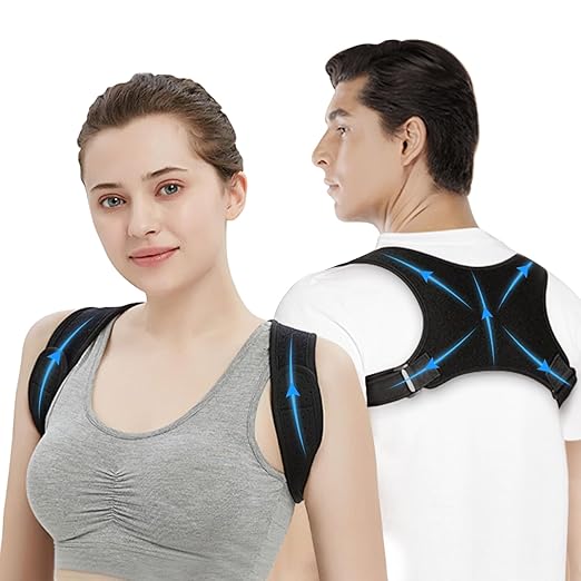 Posture Corrector for Women and Men - Adjustable Posture Corrector Women & Back Support Brace, Upper Spine Support - Neck, Shoulder, Clavicle and Back Pain Relief - Breathable
