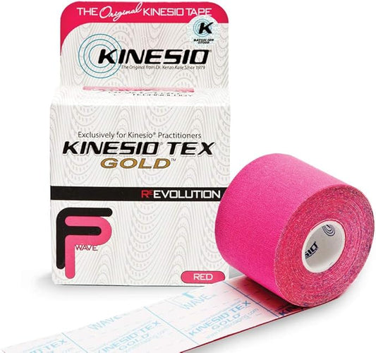 Kinesio Taping - Elastic Therapeutic Athletic Tape Tex Gold FP - Red – 2 in. x 16.4 ft
