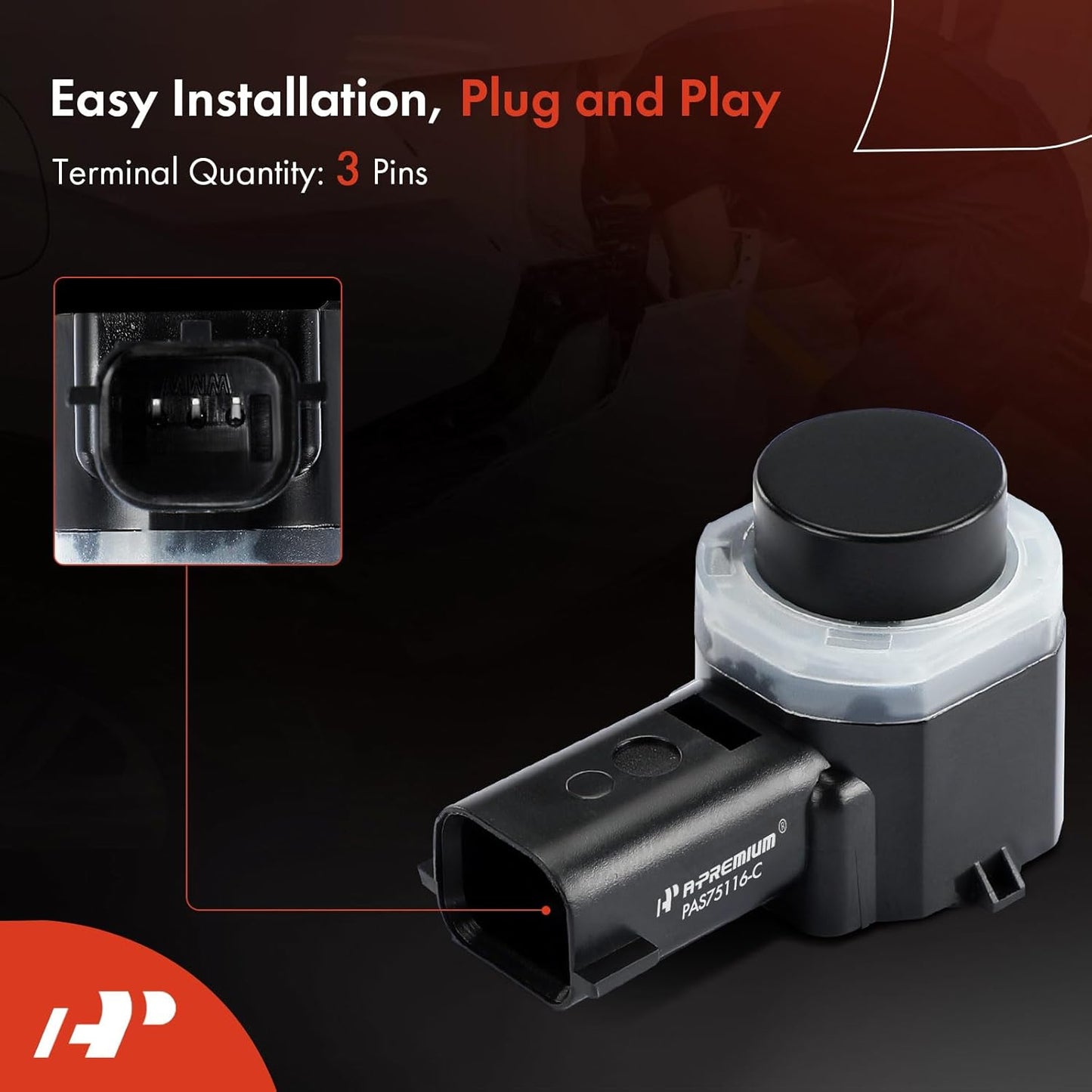 A-Premium PDC Reverse Backup Parking Aid Assist Sensor Compatible with Ford Models - F-150 F150 2015-2020, F-250/F-350/F-450/F-550 Super Duty 2015-2020, Replace# HC3Z15K859A