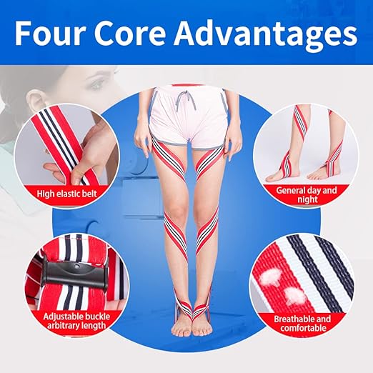 GHORTHOUD O/X Legs Correction Belt Legs Posture Corrector Band Unisex O/X Legs Type Legs Bandage Lightweight Pediatric Straighten Belt for Men Women and Children for Day and Night (Small)