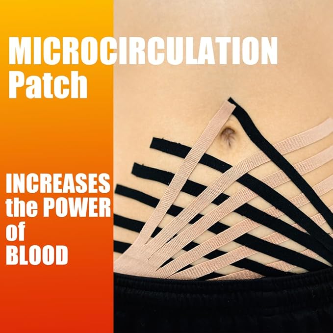 Akissos Heat Hot Kinesiology Tape Pads Pain Relief Patches Multi Purpose Kinesiology Recovery Tapes for Back, Shoulder, Knee, Joint, 1 Second Activated Heating, 24 Hours Warm, 2" Wide 16.5 Feet High