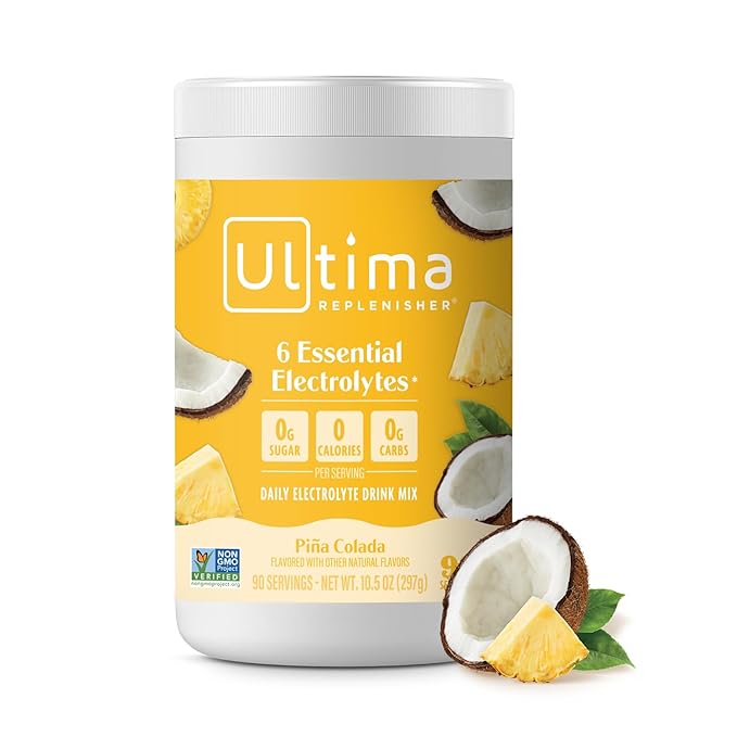Ultima Replenisher Mocktini Electrolyte Powder Drink Mix – Sugar Free – Piña Colada, 90 Servings – Hydration Powder with 6 Electrolytes and Trace Minerals – Keto Friendly, Non-GMO