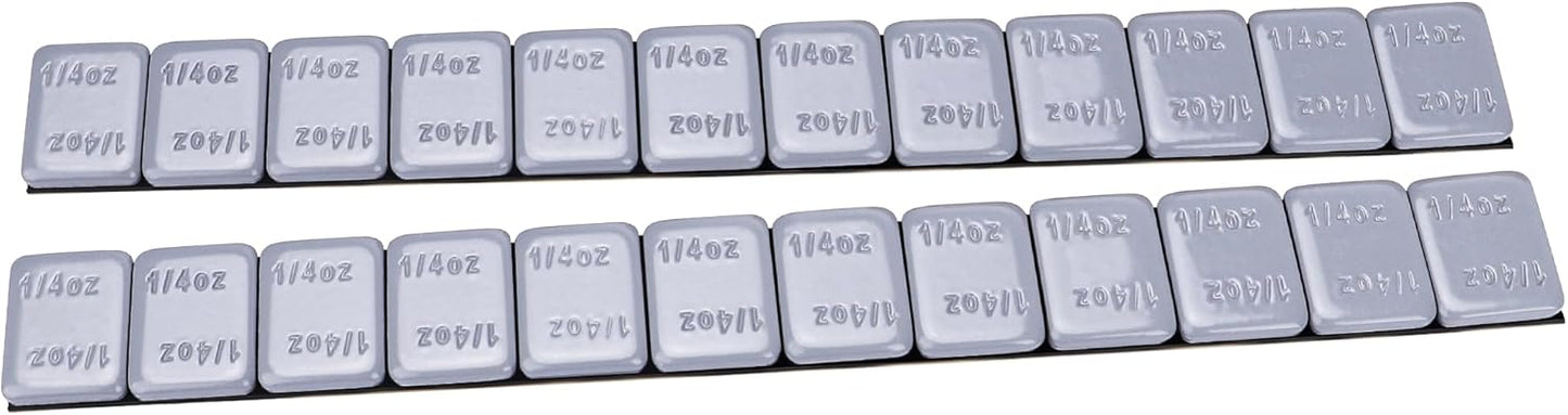 YIZBAP Wheel Weights Gray 1/4oz, 24 oz/Box, 96pcs, with Strong Black Adhesive. 0.25 Ounce Stick on Wheel Weights for Cars, Trucks, SUVs, Motorcycle, and Others