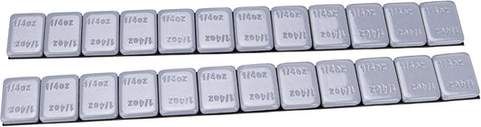 YIZBAP Wheel Weights Gray 1/4oz, 24 oz/Box, 96pcs, with Strong Black Adhesive. 0.25 Ounce Stick on Wheel Weights for Cars, Trucks, SUVs, Motorcycle, and Others